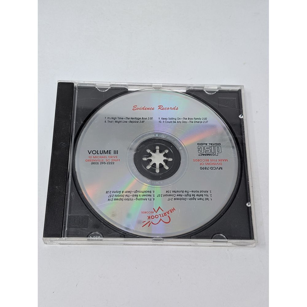 Evidence Records Heartlook Volume III Christian Southern Gospel‎ CD Compilation